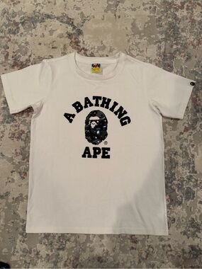 A Bathing Ape White Short Sleeve Logo Tee
